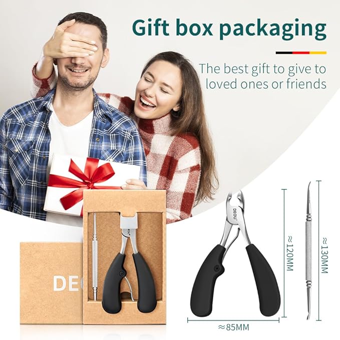 DEOU Heavy Duty Large Opening toenail Clippers, Suitable for Embedded Growth and Rough Nails, Home Pedicure Tools for Men, Women, Elderly (Heavy Nail Clippers+Nail Remover)