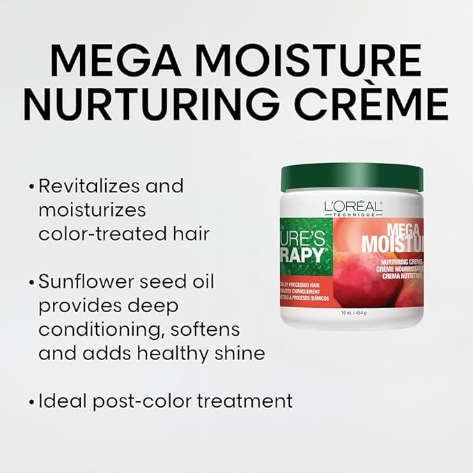 L'Oreal Paris Natures Therapy Mega Moisture Nurturing Creme, 16 Ounce