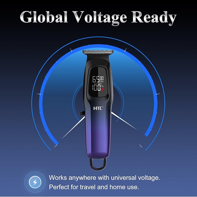 HTC Professional Hair Clippers – Stylish, 1800mAh Battery Rechargeable, and Precision Trimming with Superior Blade-Sharpness for Salon-Grade Grooming