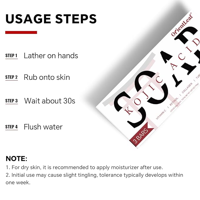 Kojic Acid Soap, Turmeric Soap Bar for Dark Spots, Fresh Citrus Scent, Gentle for Face and Body Wash with Vitamin C, Shea Butter, Retinol, Stocking Stuffers, Christmas Gifts(3 PACK)