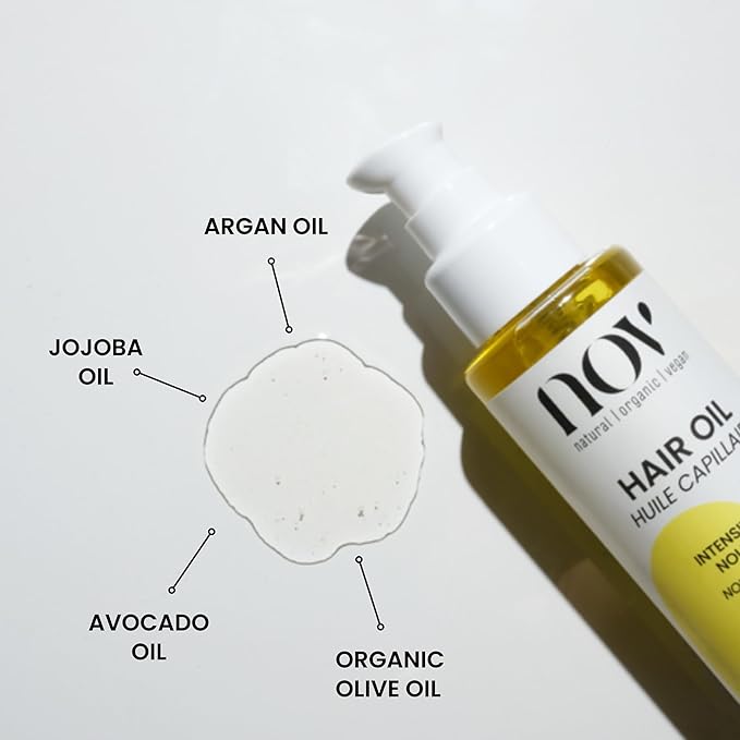 NOV Intensive Care Nourishing Hair Oil - Organic Olive and Argan Hair Growth Oil - Revitalize and Hydrate - Reduce Breakage and Split Ends - 3.38 oz