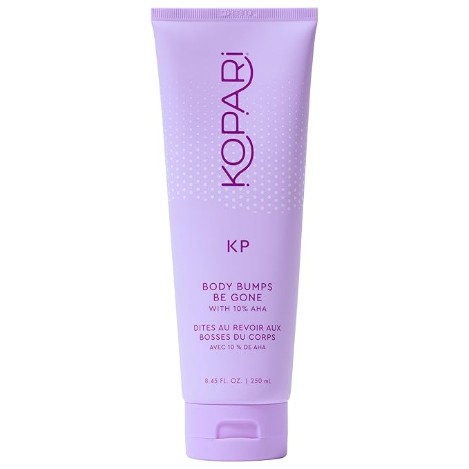 Kopari KP Body Bumps Be Gone Exfoliating Body Scrub with 10% AHA, to Smooth Skin, Reduce Bumps, Decongest Pores, Clarifying, Gently Exfoliate & Wash | 8.45 fl oz Tube