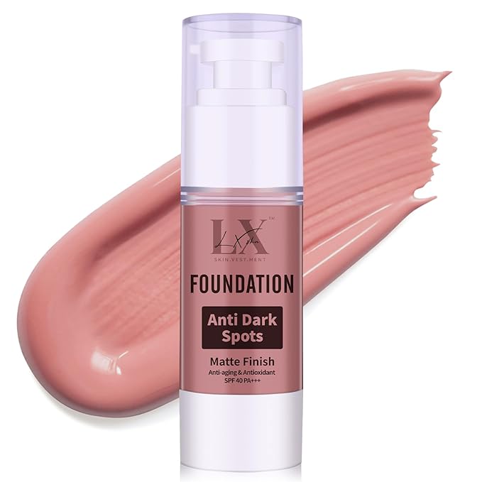 Anti-Dark Spot Liquid Foundation - Collagen Serum Foundation Infused with 2% Niacinamide, High Coverage For A Smooth & Satin Finish, 403 Deep