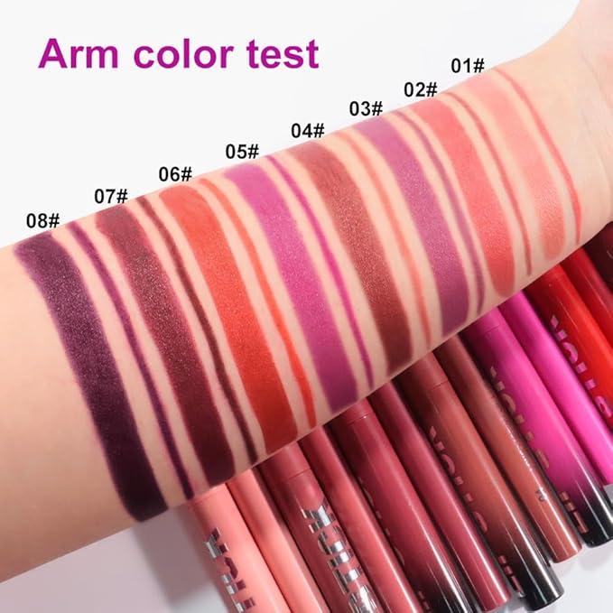 AMY'S DIARY 2Pcs Mauve Brown Lipstick and Lip Liner Combo, Lip Liner and Lip Stick Kit for Women, Matte Lip Pencil and Smooth Hydrating Lipstick, Non-Stick Lip Makeup Set (04#Mauve Brown)