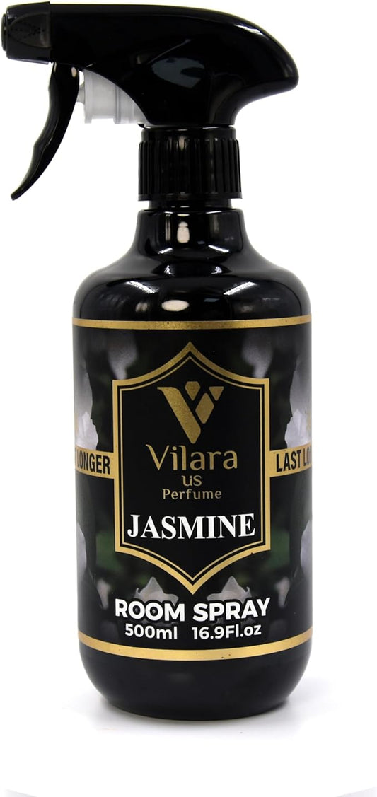 Room Spray Air Freshener Odor Eliminator Spray for Home, Bathroom & Office Long Lasting Floral Mist Deodorizer, Non Toxic Natural Air Spray for Bedding, Fabric & Furniture, 500 ml,16.9 fl oz (Jasmine)