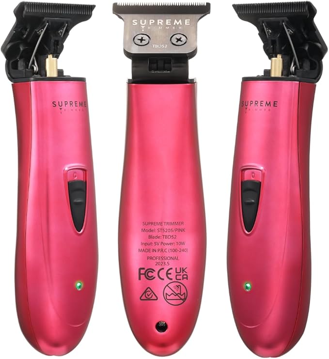 Supreme Trimmer T-Shaper ST5205 | Professional Barber Trimmer Hair Clippers for Men | Cordless Hair Trimmer Zero Gapped Liner Beard Trimmer | Pink DLC