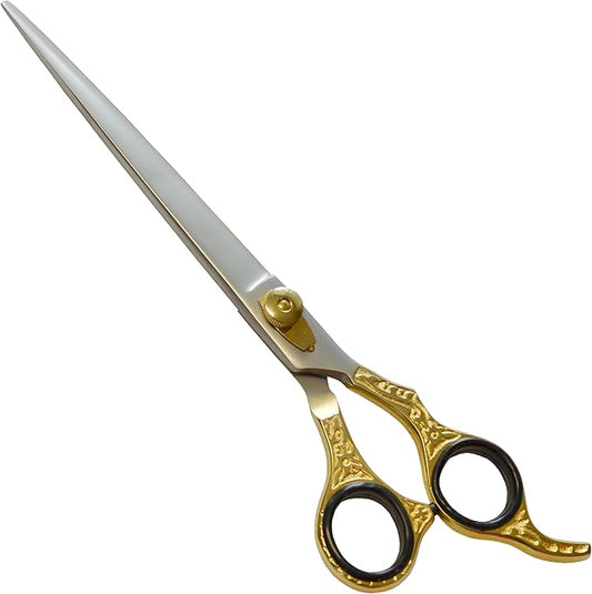 ANDUSTRIAL - Professional Hair Cutting Pet Grooming Scissors/Shears For Cats, Dogs - Premium Carbon Steel Quality - Smooth And Sharp - 8.5 Inch, Half Gold & Half Black