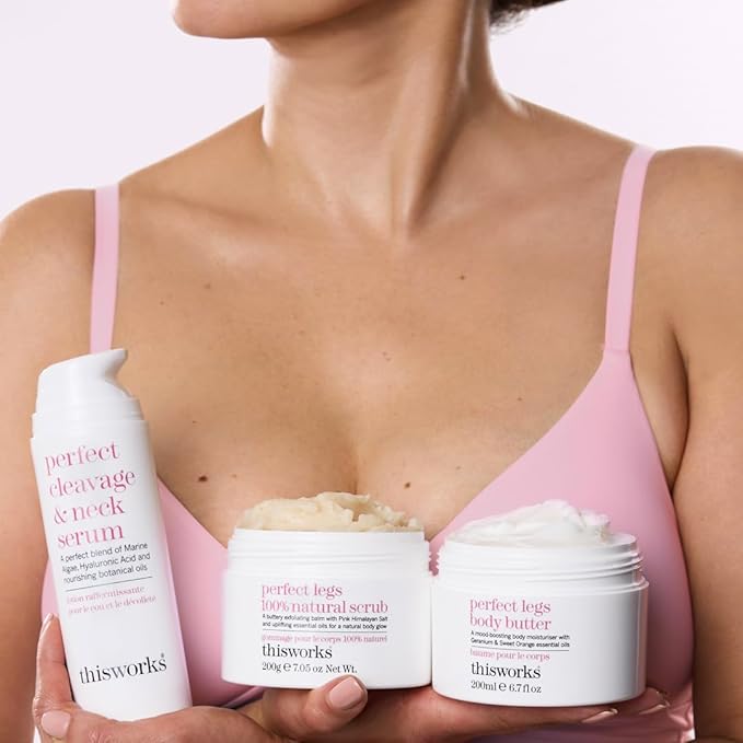 THISWORKS Perfect Cleavage & Neck Serum with Marine Algae & Hyaluronic Acid – Neck Cream Firms & Hydrates – 5 fl oz