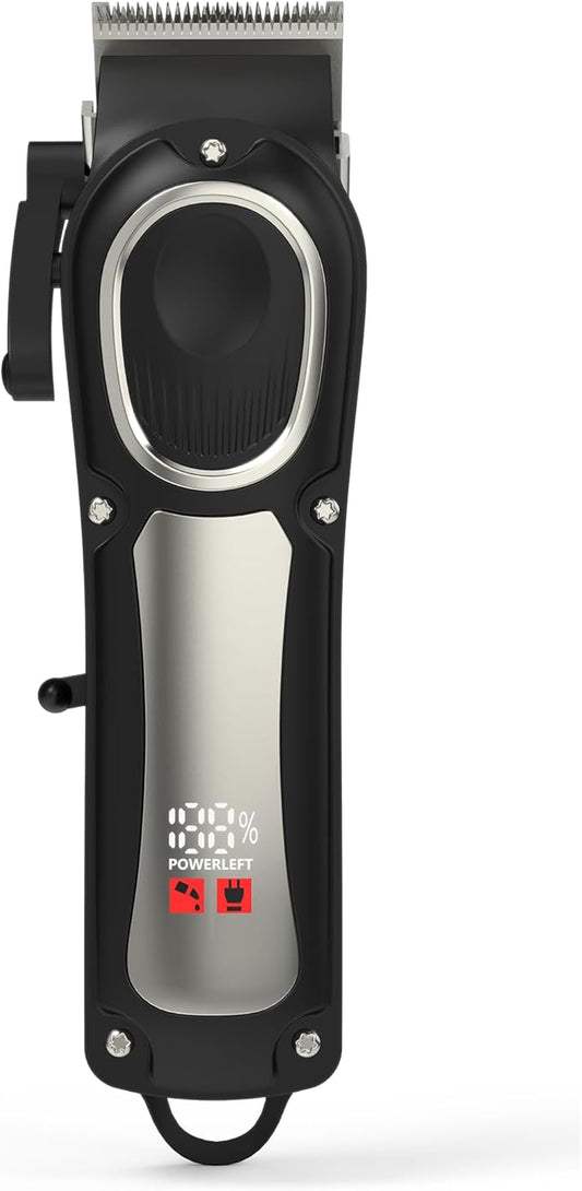 OVLUX Cordless Hair Clippers for Men – Powerful, Quiet, and Rechargeable for Professional and Home Use LCD Display for Barber Haircut & Mens Grooming