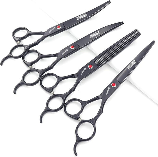 6/7 Inch Hairdressing Scissors Set Barber Shop Hair Scissors Styling Tools (7-inch 4pc)