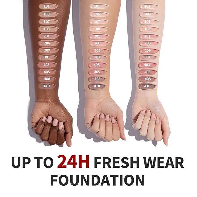 6-in-1 Makeup Infused with 1% Hyaluronic Acid- Matte + Poreless Liquid Foundation For A Glowing & Soft-Focus Look, Suitable for All Skin Types (106 Light, 6-in-1 Makeup Foundation)