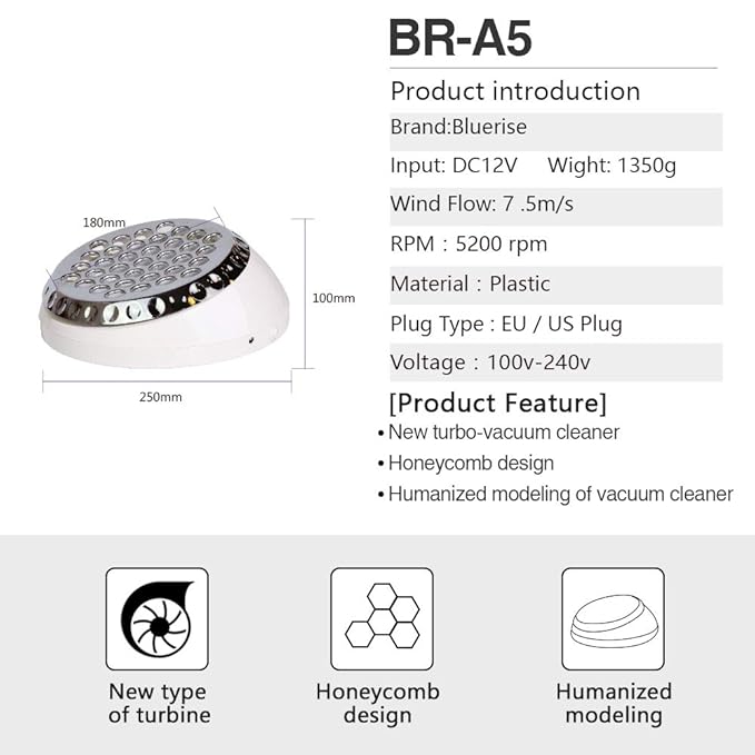 Nail Dust Collector+1 Filter 40W Turbo Vacuum No Fan Cleaner 5200RPM Suction Stronger Strong Power Professional Nail Art Salon Dust Collector Machine For Acrylic Nails