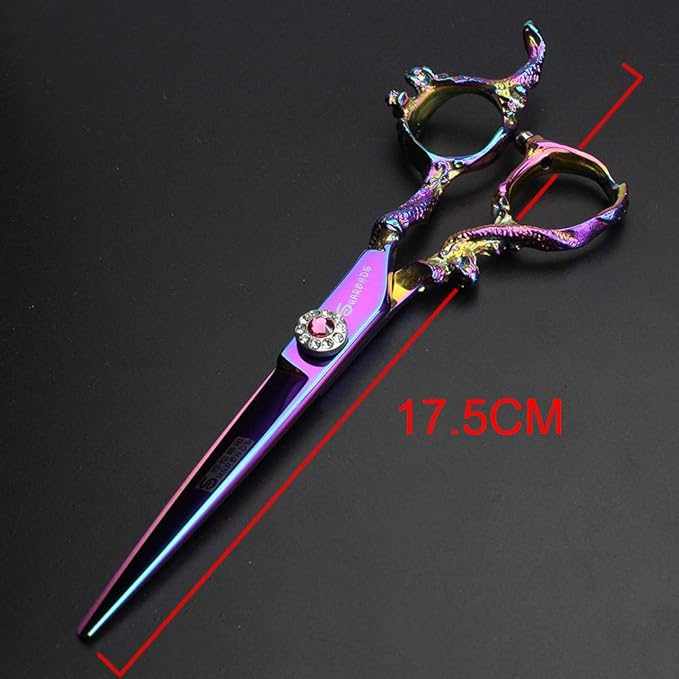 Purple Professional Hairdressing Scissors Hairdresser Hairstylist Cutting Hair & Thinning Hairdressing Scissor (6-inch 2pc)