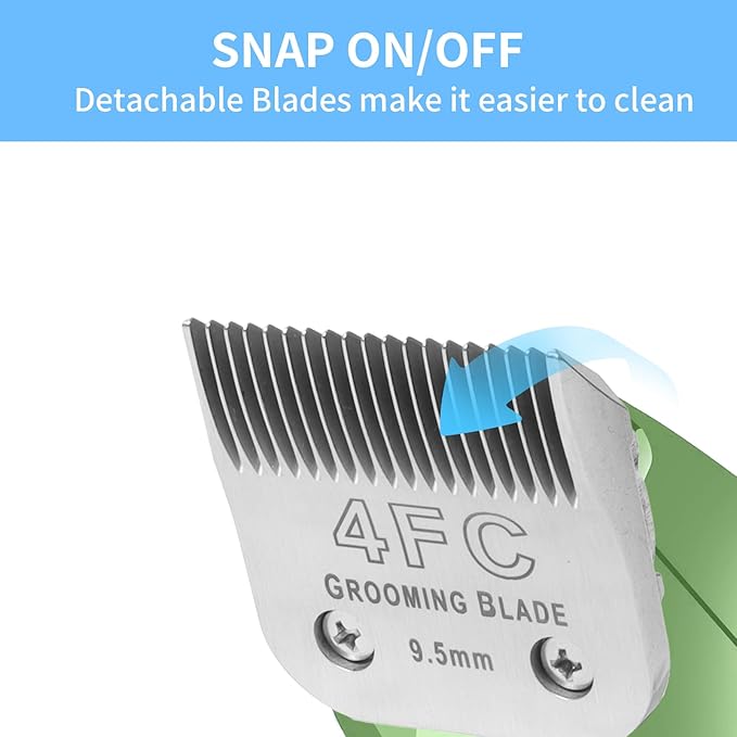 3 Pcs Size 7FC Detachable Dog Grooming Blades, Compatible with Andis, Oster A5, Wahl KM10 Series Clippers, Cut Length 3.2mm, Silver (7FC 3.2mm, 3Packs)