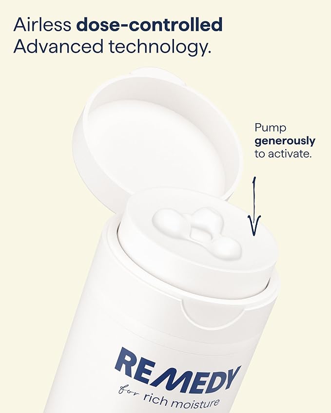 Remedy for Rich Moisture - Barrier Repairing Rich Cream Moisturizer for Normal to Dry Skin - Quadruple Ceramide Complex, Peptides, Squalane, Glycerin- By Dermatologist Dr. Shah, 1.7 fl. oz