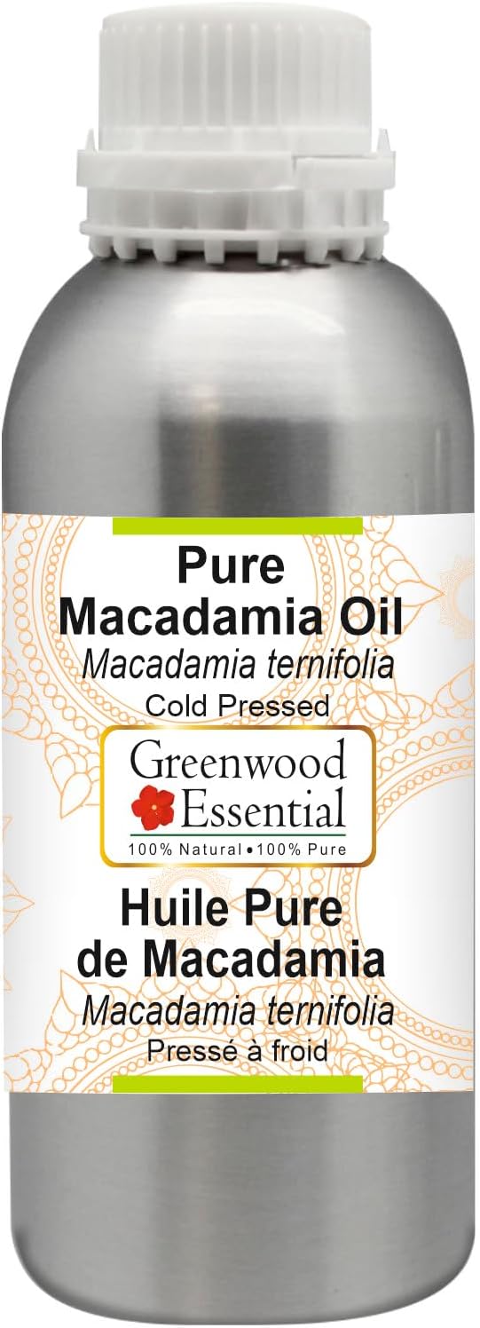 Greenwood Essential Pure Macadamia Oil (Macadamia ternifolia) Cold Pressed 630ml (21 oz)