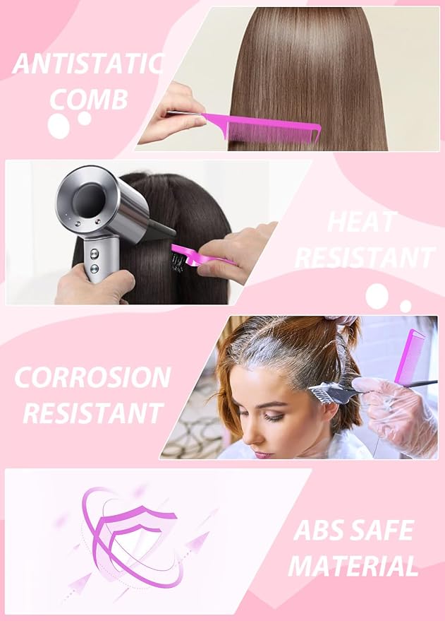 Hair Grooming Kit: Wax Stick for Flyaways, Slick Back Brush, Rat Tail Comb, Bristle Brush Set - Tames Frizz & Controls Baby Hair