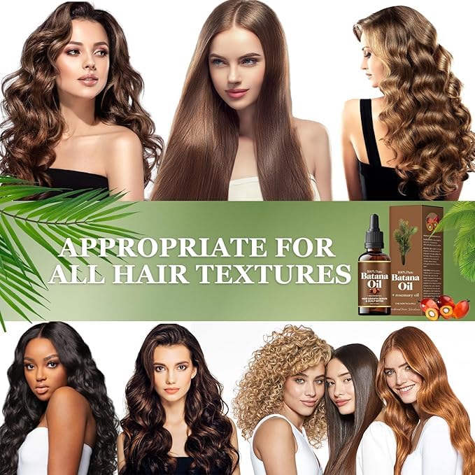 Batana Oil With Rosemary for Hair Growth, 100% Organic From Honduras, Nourishes All Hair Types, 30ml / 1 Fl Oz (2pcs)