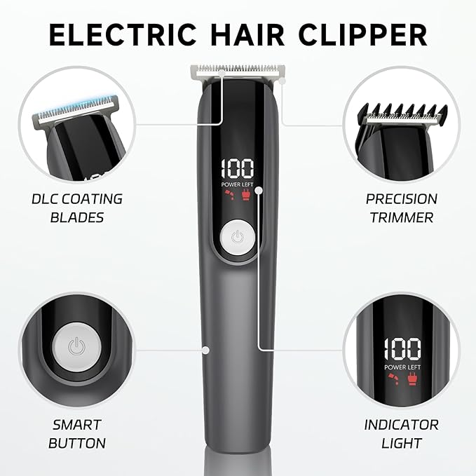 Beard Trimmer for Men 5 in 1 Electric Razor for Nose, Body, Face and Mustache Grooming Kit Cordless Hair Clipper Trimmer with Smart Charge Technology