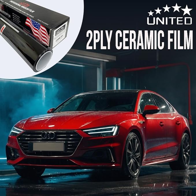 United Ceramic Pro Window Tint Car 24In x100Ft 2Ply Nano Ceramic IR-95 with 35% VLT - Outstanding Clarity & Views Window Tint for Car Home Blocks UV/IR Rays, Adhesive Film W/Lifetime Color Stability