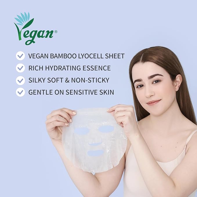 #OOTD Hydrating Soothing Sheet Masks Gift Set for Skincare, Korean Vegan Sheet Mask for Dry, Sensitive Skin, Calming, Smoothing, Brightening, Collagen, Ceramide, Cica, Hyaluronic Acid 30EA