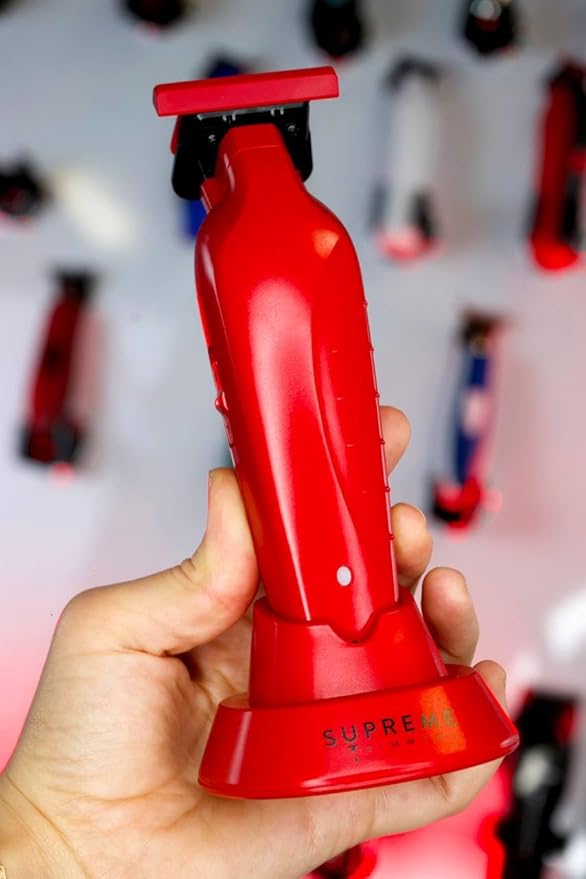 Supreme Trimmer Vader Trimmer & Crunch Foil Shaver Barber Haircutting Kit | Professional DLC T-Blade Beard Trimmer ST3778 & STF602 Waterproof IPX6 Shaver Set | Red