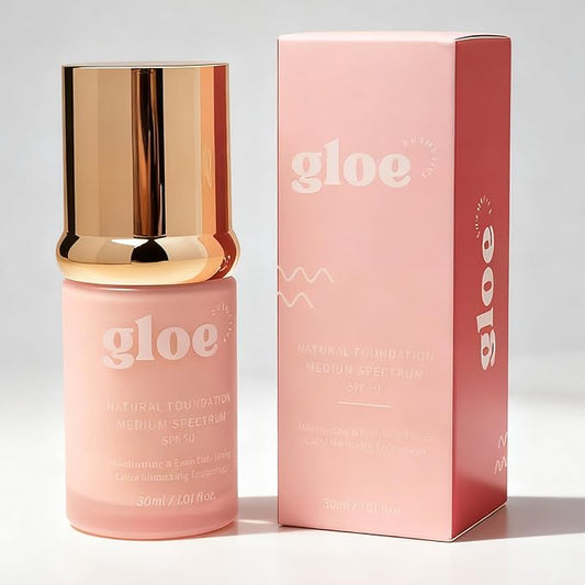 Gloe Cosmetics - Gloe Match Foundation 4 in 1, Medium Spectrum, Hydrating Color Changing Foundation Makeup Liquid - Longwearing & Waterproof for Sport, Dancing -1.01FL.OZ(Natural Color)