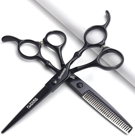 6/7 Inch Hairdressing Scissors Set Barber Shop Hair Scissors Styling Tools (6 inch-2pc-B)