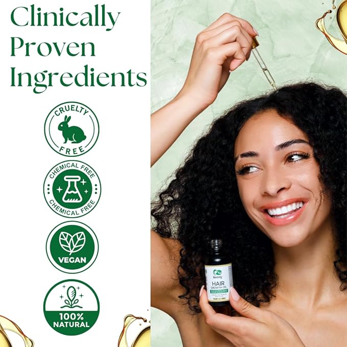 Seddy Rosemary Mint Hair Growth Oil – Caffeine, Rosemary, Castor, Biotin, Peppermint, Argan & Jojoba | Hair Growth Oil & Scalp Treatment for Thicker, Fuller, Healthier Hair -3.4 Fl. Oz