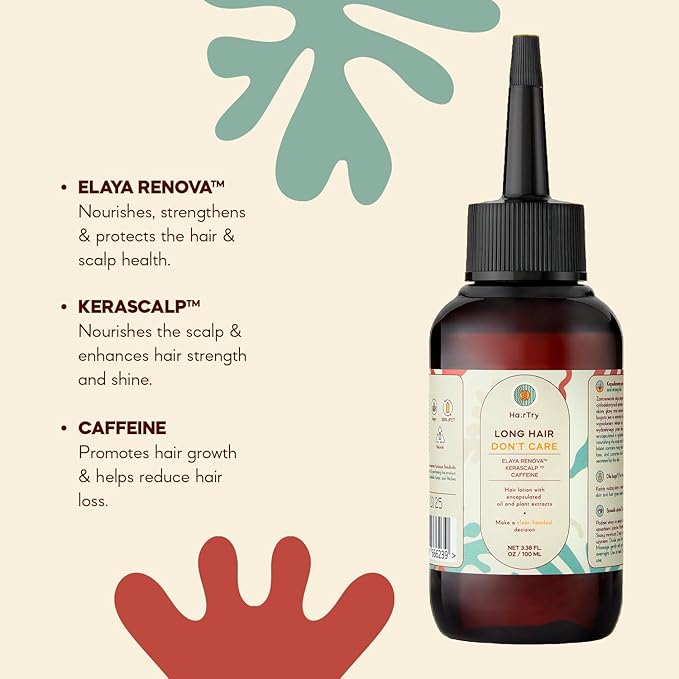 HairTry - Long Hair, Don't Care - Nourishing Scalp Serum with Elaya Renova & Kerascale – Nourishing Scalp Rub with Encapsulated Oil and Plant Extracts – Gentle Formula – Net 3.38 Fl. Oz/ 100 ml