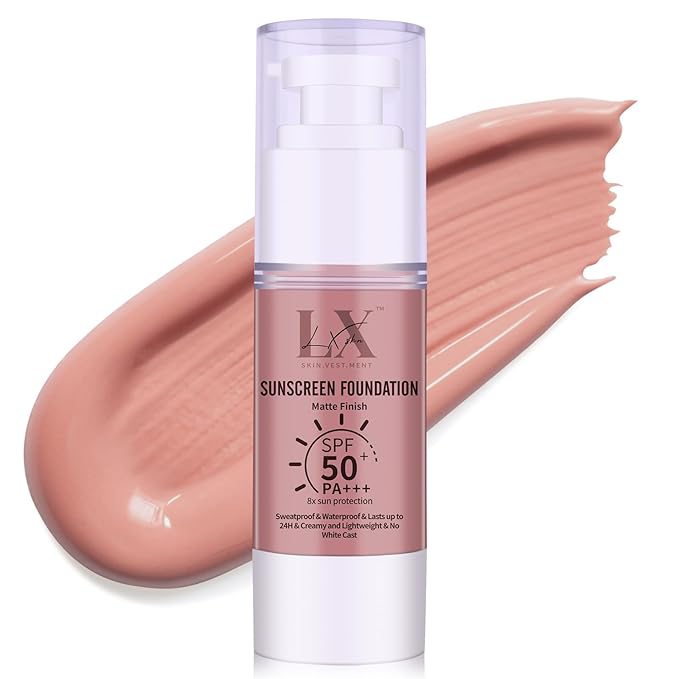 Tinted Face Sunscreen - Waterproof & Lightweight Liquid Foundation with SPF 50++, 3-in-1 Full Coverage Foundation Smooths & Blurs Pores, 209 Medium