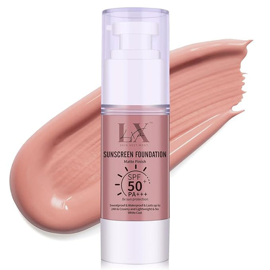 Tinted Face Sunscreen - Waterproof & Lightweight Liquid Foundation with SPF 50++, 3-in-1 Full Coverage Foundation Smooths & Blurs Pores, 209 Medium