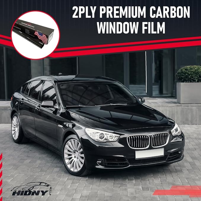 United Window Tint 20" in x 100'Ft 2Ply Nano Carbon Film with 50% VLT - Privacy Window Tint for Cars, Home -Blocks UV/IR Rays, Reduce Heat & Glare - Adhesive Film with Lifetime Color Stability