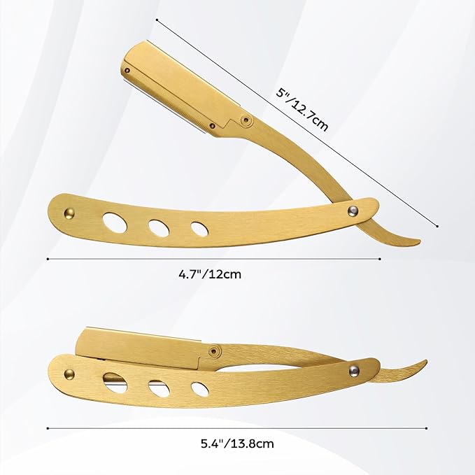 Professional Black Gold Hair Scissors 6.89" Teeth Japanese Stainless Steel Multifunctional Salon Thinning Scissors Straight Shears Tools for Men Women Home Salon Barber