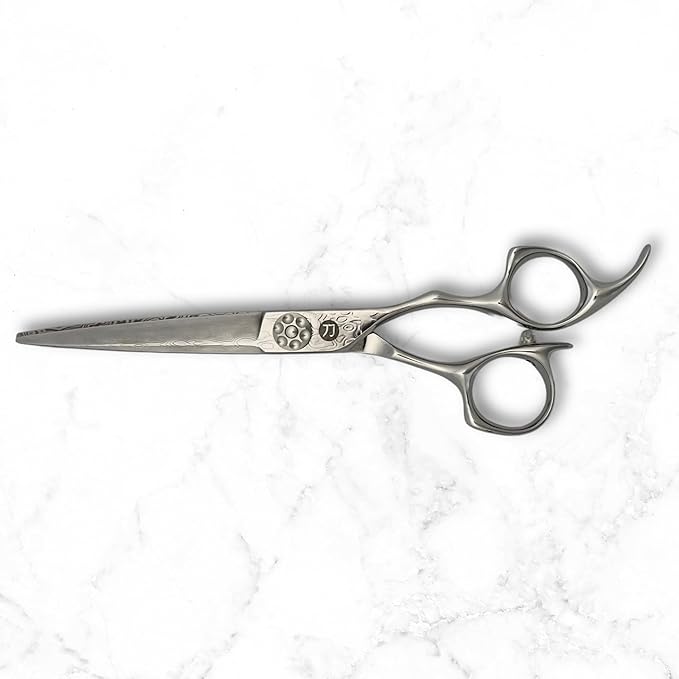 6 Inch Hair Cutting Shears Made From Damascus Steel - Saki Kanzen - For Professional Haircutting - Wet or Dry Hair
