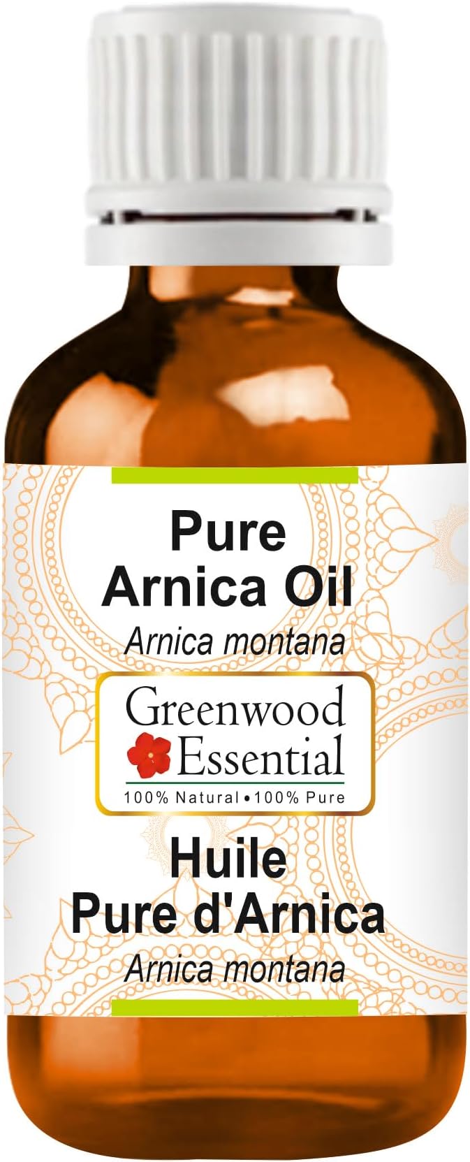 Greenwood Essential Arnica Oil (Arnica montana) | Infused | Pure | Non-Sticky | Lightweight | For Massage Preparations | Natural | Ayurvedic | For Men & Women | All Skin Types | 5ml (0.16 oz)