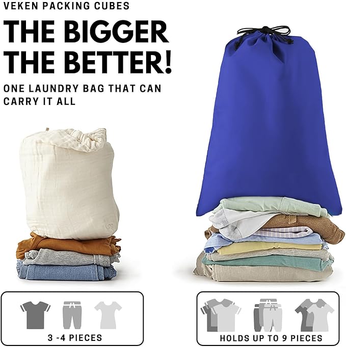 Veken 6 Set Compression Packing Cubes for Travel Essentials Luggage Accessories