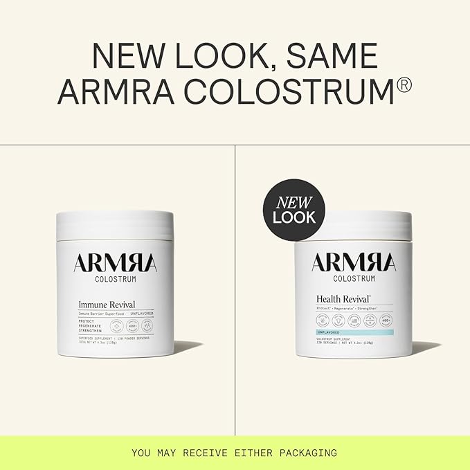 ARMRA Colostrum™ Powder | Unflavored | Gut Health & Bloating | Skin & Hair | Immunity | Keto, Gluten & Fat-Free | 120 Servings