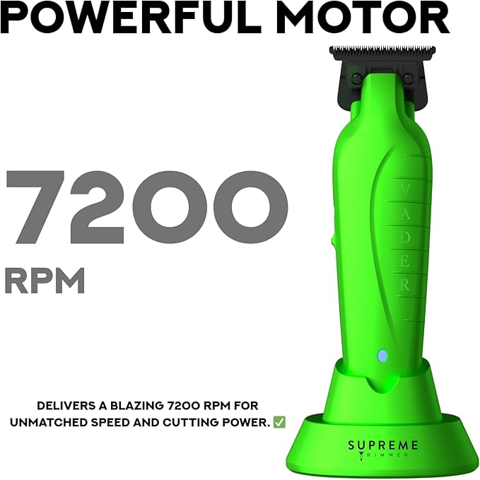 Supreme Trimmer Vader ST3778 – Professional Cordless Barber Liner | 210 Min Runtime, 7000 RPM Motor, Zero Gap DLC T-Blade, USB-C Fast Charging | Beard, Hair & Body