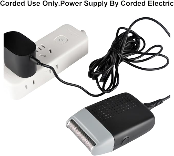 Corded Electric Foil Shaver,Professional Close Shave Razor,Bald Head Shavers for Men,Barber Shop Fade Style Clipper,Face Stubble Beard Smooth Trimmer,12v Powerful Motor,Only Corded Use