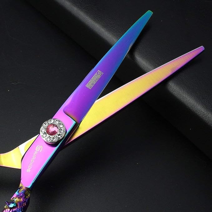 Purple Professional Hairdressing Scissors Hairdresser Hairstylist Cutting Hair & Thinning Hairdressing Scissor (6-inch 2pc)