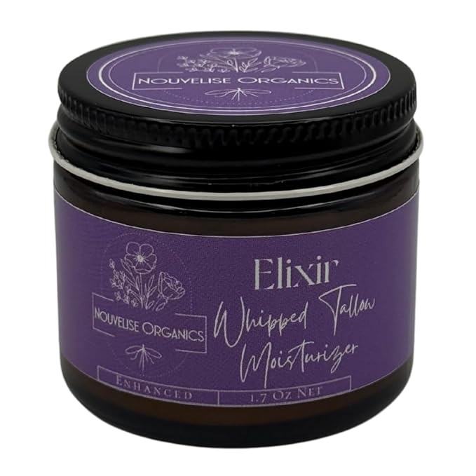 Elixir - Whipped Tallow Moisturizer - Lavender, Cistus, Cedarwood - 100% Natural Grass-Fed Tallow & Organic Jojoba. Chemical-Free. Face & Body for Dry, Sensitive & Eczema-Prone Skin. 1.7 oz