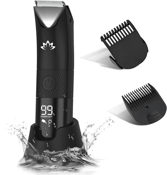 RESUXI Manscape Ball Trimmer for Men,Body& Pubic Hair Trimmer and Groin Hair Shaver, Bikini Trimmer Women,Smooth Shaving, Lightweight with Travel Lock, IPX7 Waterproof Wet/Dry Shaving, LED Display