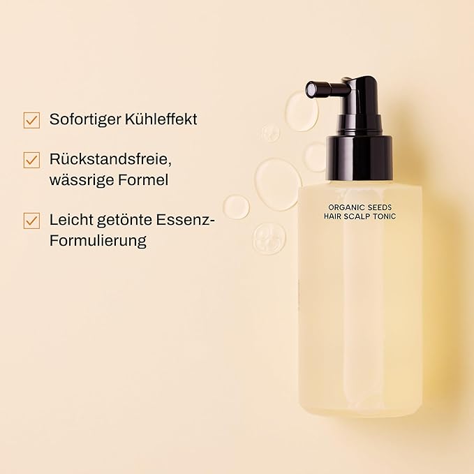 Whamisa Organic Seeds Hair Scalp Tonic, Fermented Postbiotic Formula for Revitalizing Scalp, Scalp Conditioning, Root Care, Hair Growth, Dry Scalp, Cooling (165ml)