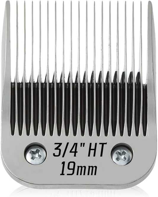 3/4" HT Detachable Replacement Stainless Steel Blades,compatible with oster Classic 76/Star-Teq/Power-Teq andi A*dis AGC,BDC,BGC,MBG Series Clippers,Cut Length 3/4-Inch(19mm)