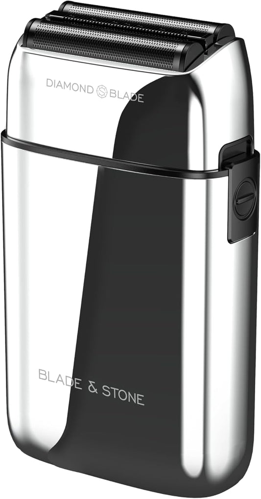 Blade & Stone PS501 Foil Shaver for Men – Dual Foil Cordless Shaver with Graphene-X Blades and 8000 RPM Digital Motor – All-Metal, Rechargeable Wet and Dry Razor – Aviator