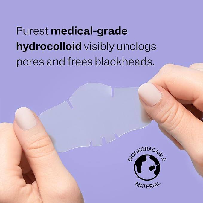 Peach Slices - Nose Pore Patches (7 ct) - Overnight Blackhead Remover - Pore Strips - Absorbs Gunk - Thin, Flexible & Painless - Hydrocolloid Patches - Vegan & Cruelty Free - Korean Skin Care & Beauty