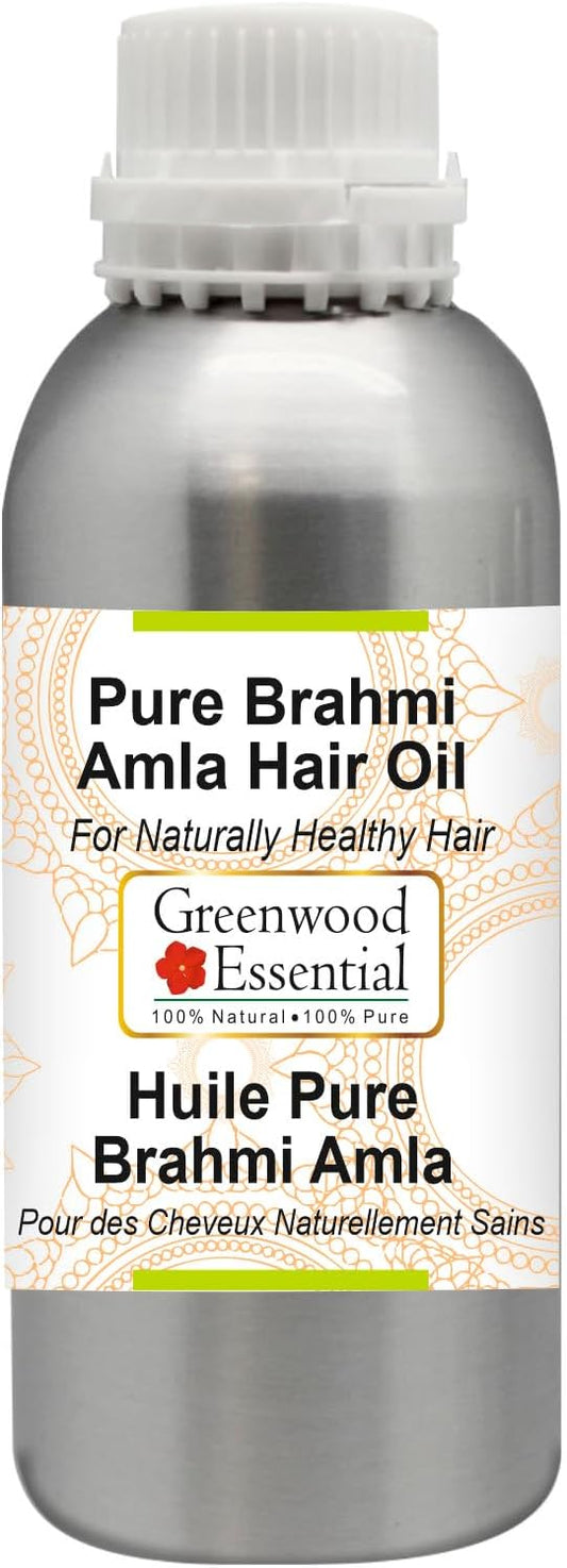 Greenwood Essential Pure Brahmi Amla Hair Oil Natural Therapeutic Grade 300ml (10 oz)