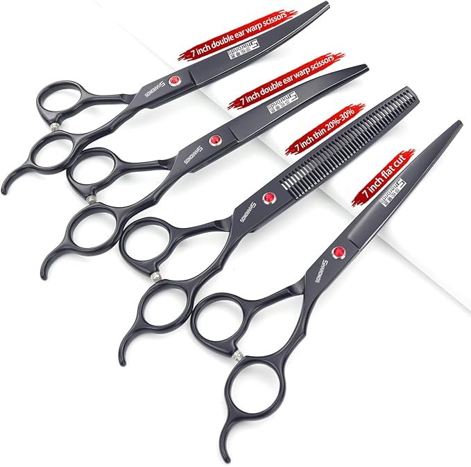 6/7 Inch Hairdressing Scissors Set Barber Shop Hair Scissors Styling Tools (7-inch 4pc)