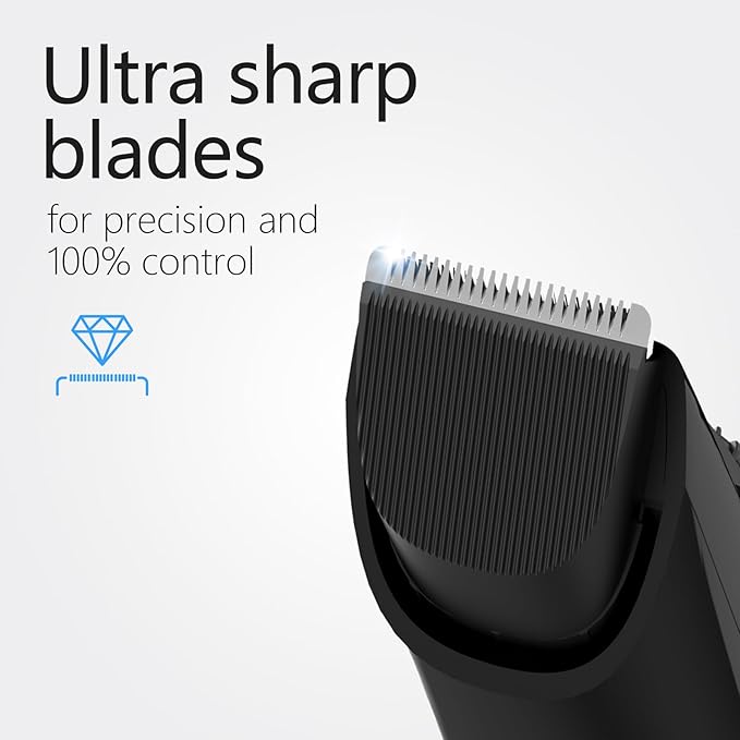 othos Hair Beard Trimmer,Cordless with Adjusting Wheel, USB Type C Rechargeable, 2 Guide Combs,Cleaning Brush